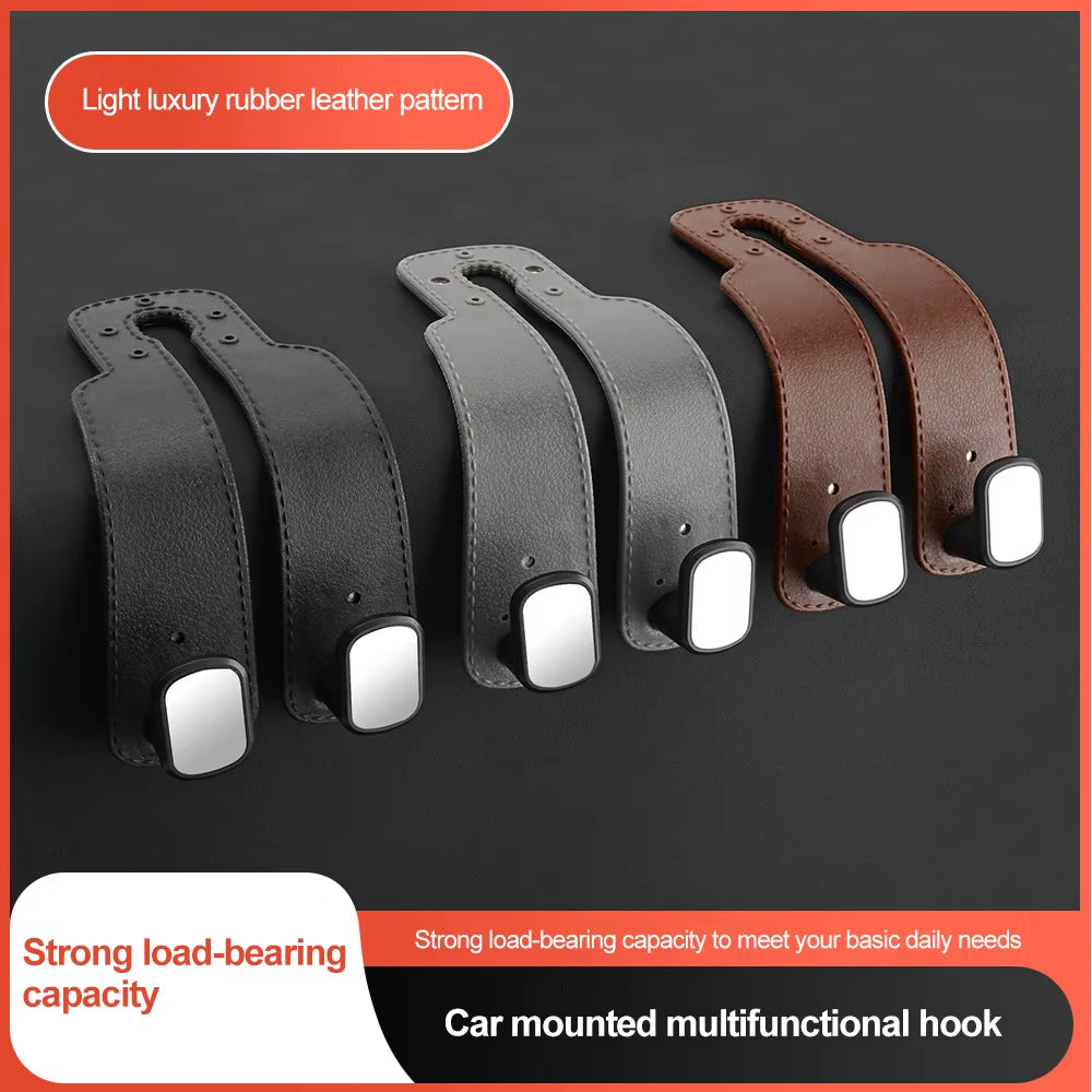 Car Seat Hook for Car Bag Hook Holder Car Rear Seat Leather Double Hook Car Back Seat Hook Double Hook for Car Seat Tools Hooks